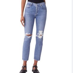 AGOLDE Riley Distressed High-Rise Jeans